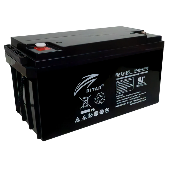 RA12-65 - Ritar - 12VDC 65Ah Sealed Lead Acid Battery - F11 Terminals