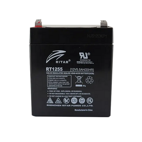RT1255F1 - Ritar - 12VDC 5.5Ah Sealed Lead Acid Battery