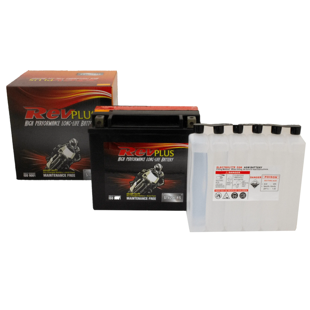STX20L-BS - Revplus Motorbike Battery 12V 18Ah