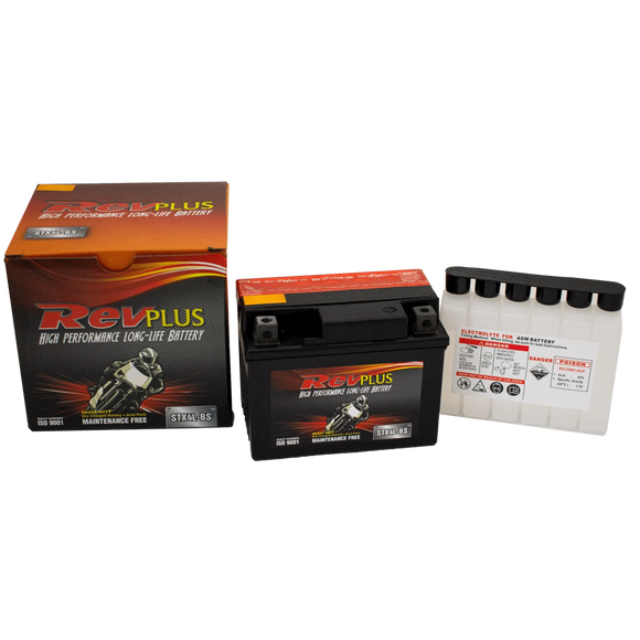 STX4L-BS - RevPlus Motorcycle Battery 12V 3Ah