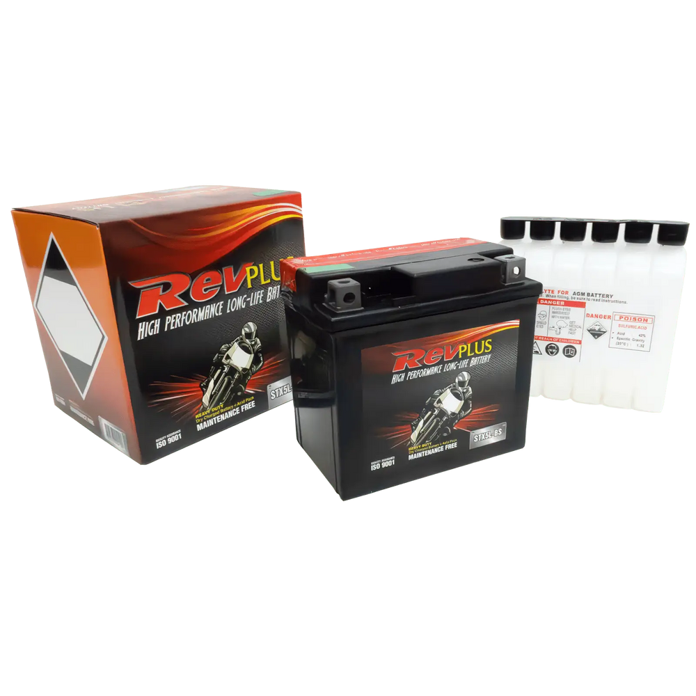 STX5L-BS - RevPlus Motorcycle Battery 12V 4Ah
