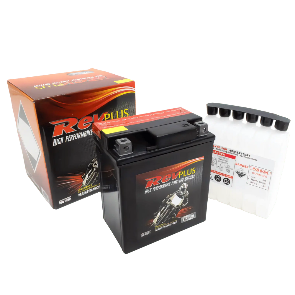 STX7L-BS - RevPlus Motorbike Battery 12V 6Ah