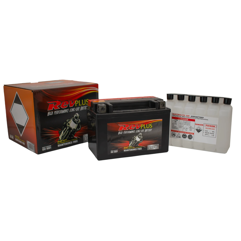 STX9-BS - RevPlus Motorbike Battery 12V 8Ah