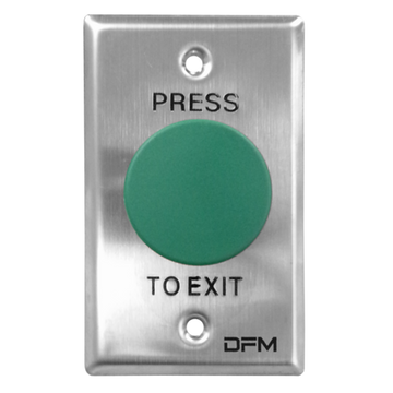AEL2220 - Stainless steel exit push button with mushroom green push button. NO/NC contacts