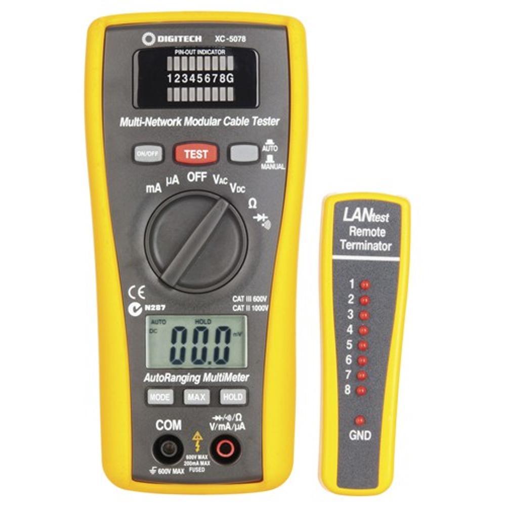Multimeter Digtech XC5078 2 in 1 Network Cable Tester and Digital Multimeter | Essential ...