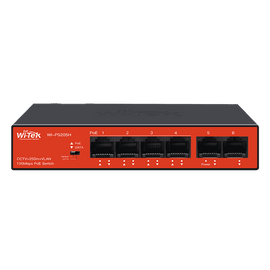WI-PS205H V3 - Wi-Tek 4FE+2FE Uplink Ports 250M Long Range PoE Switch with 4PoE Port