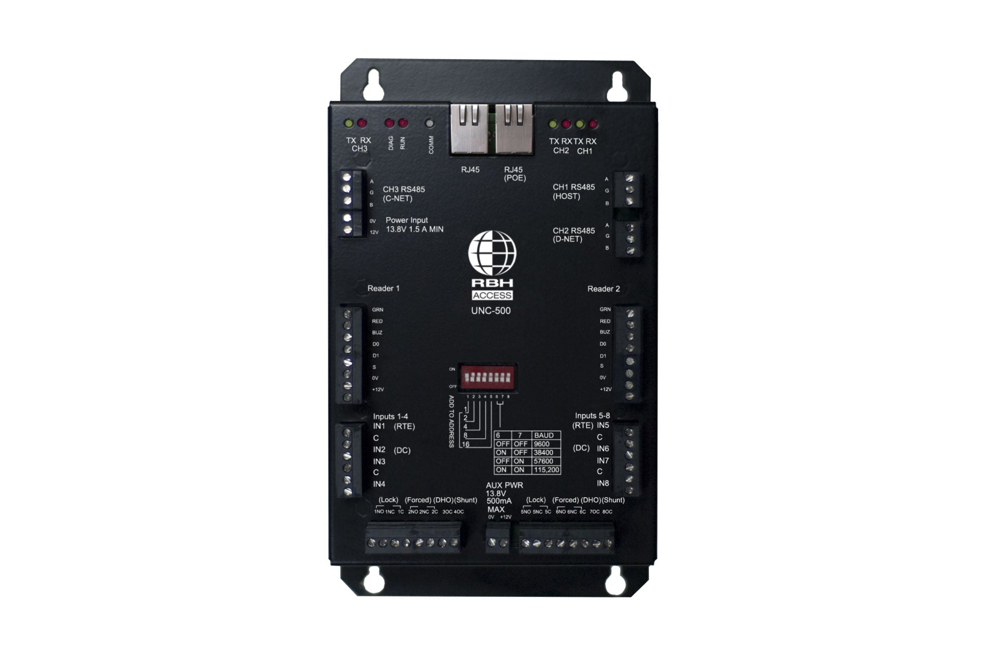 UNC-500 - RBH 2-door TCP/IP controller for Axiom systems with optional PoE