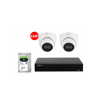 DH-KIT/NVR4104HS-P-4KS3/2 * HDW3666EMP/1TB - Dahua kit 4CH NVR 2*6MP 1TB KIT