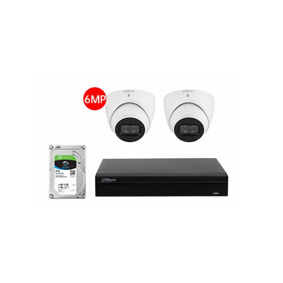 DH-KIT/NVR4104HS-P-4KS3/2 * HDW3666EMP/1TB - Dahua kit 4CH NVR 2*6MP 1TB KIT