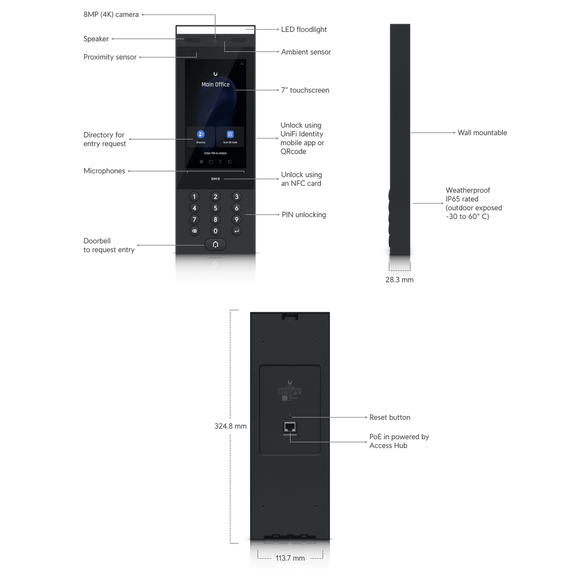 UA-INTERCOM - Ubiquiti indoor/outdoor intercom terminal