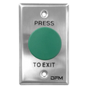 AEL2220 - Stainless steel exit push button with mushroom green push button. NO/NC contacts