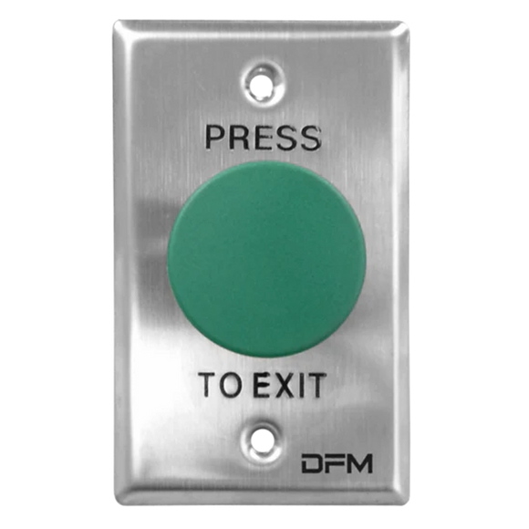 AEL2220 - Stainless steel exit push button with mushroom green push button. NO/NC contacts