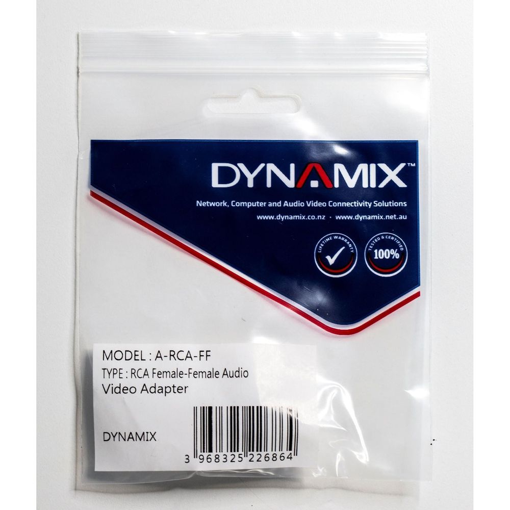 A-RCA-FF - Dynamix RCA Female to Female Audio Video Adapter