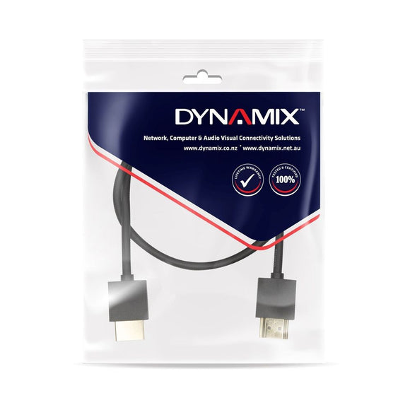 C-HDMI2BLK-0 C-HDMI2BLK-0 Dynamix 0.5M HDMI BLACK Nano High Speed With Ethernet Cable. Designed