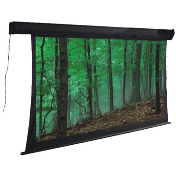 PRS108ETT - 108'' Deluxe Tab-tensioned, Electric Projector Screen. Matte white fibreglass screen. Black Aluminium Housing. High quality, Low noise motor, 16:9 aspect ratio, RF Remote control