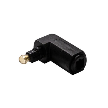 A-TLFIB-MFRA - Dynamix TosLink Right Angled Fibre Optic Audio Male Female Adapter.