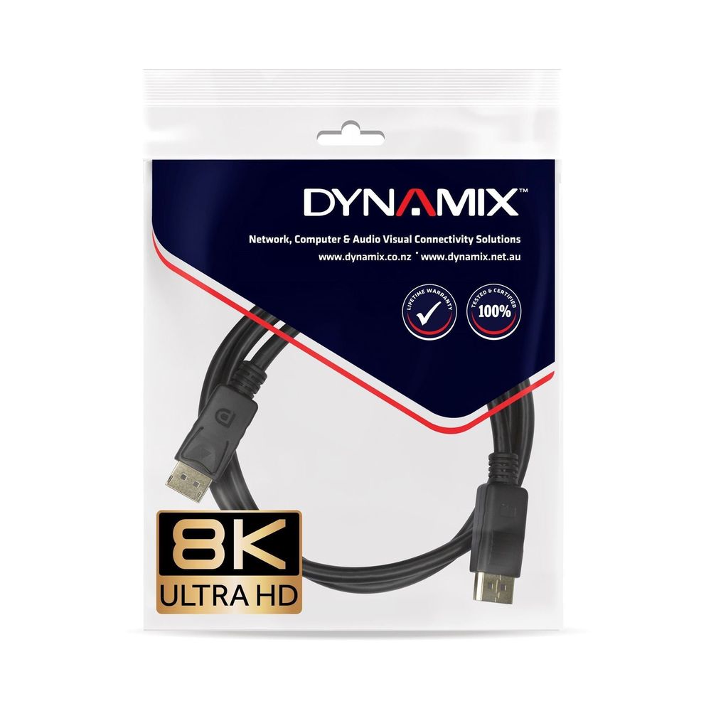 C-DP14-2 Dynamix 2m DisplayPort V1.4 Cable Supports up to 8K (FUHD)