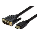 C-HDMIDVI-1 C-HDMIDVI-1 Dynamix 1m HDMI Male to DVI-D Male (18+1) Cable. Single Link
