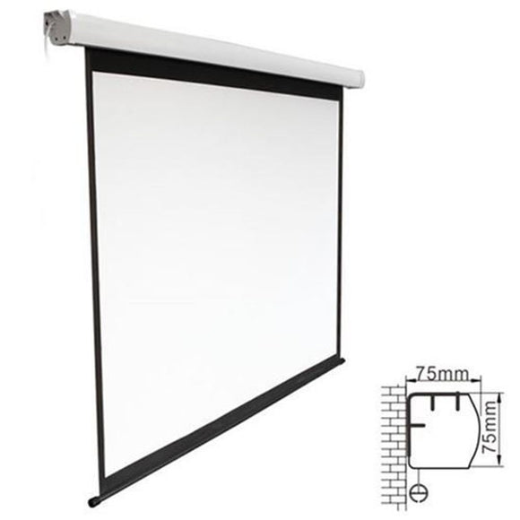 PSAA135 - 135'' Electric Projector Screen with Remote, Fiberglass Matte White Fabric. 16:9 aspect Ratio