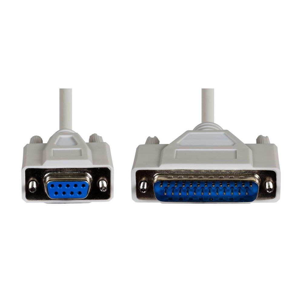 C-SERAT-M - Dynamix 2m PC AT Serial Printer Cable - Moulded. DB9F/DB25M