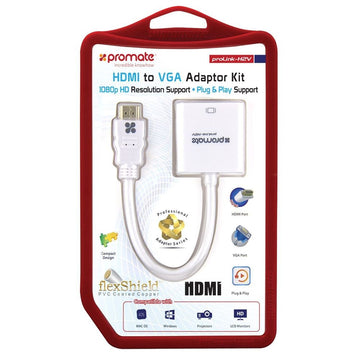 PROLINK-H2V.WHT - Promate HDMI (Male) to VGA (Female) Display Adaptor Kit.