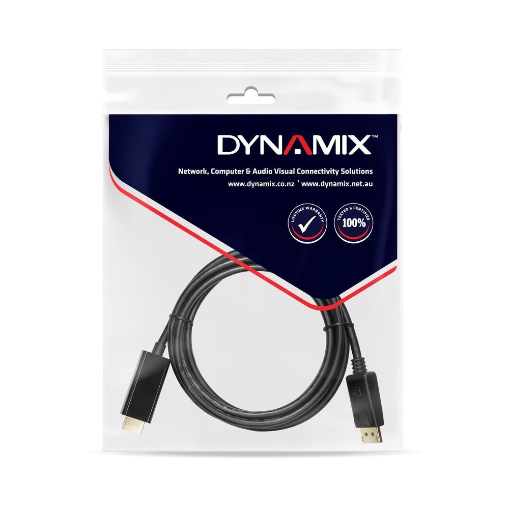 C-HDMIDP-3 Dynamix 3m DisplayPort 1.2 to HDMI 1.4 Monitor cable. Max