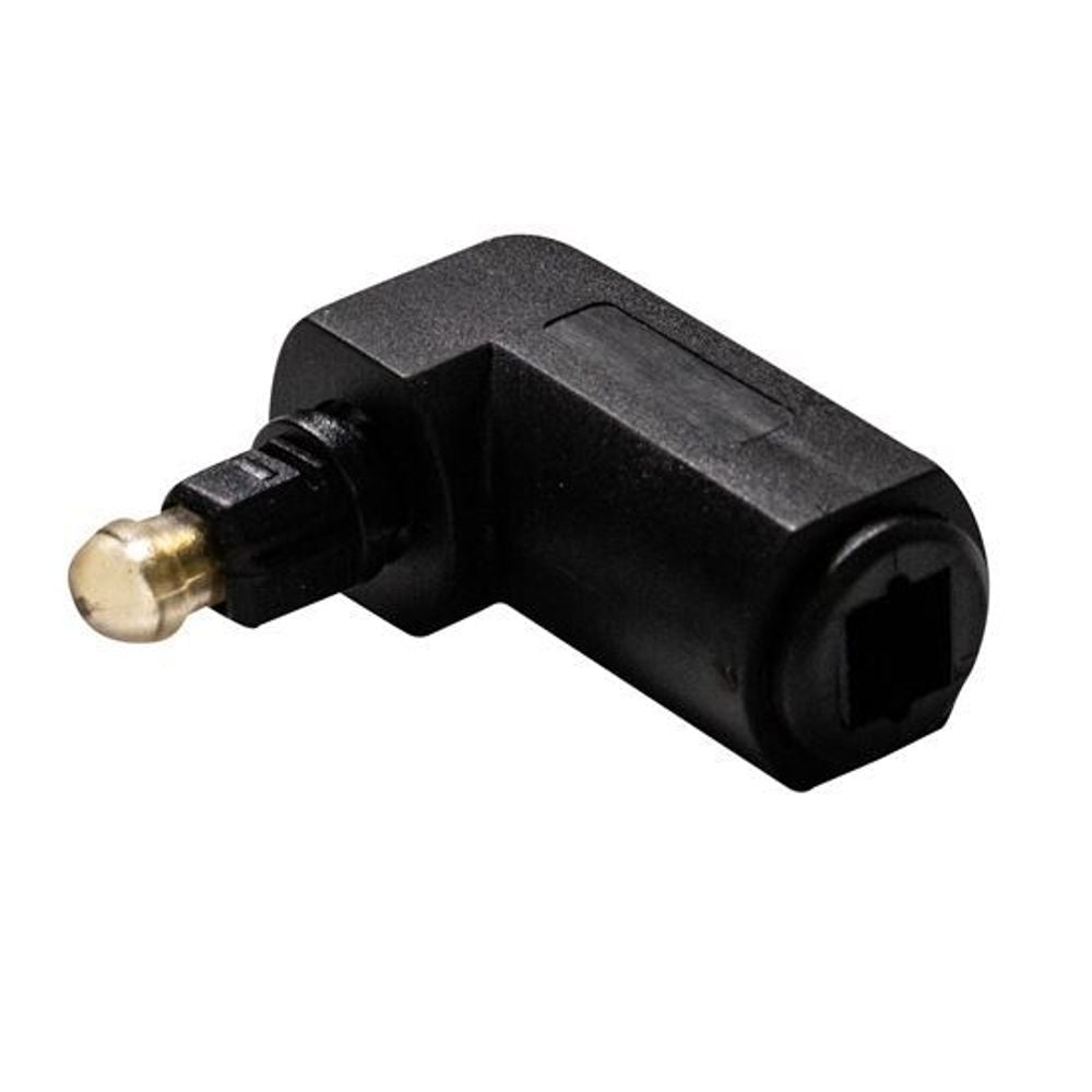 A-TLFIB-MFRA - Dynamix TosLink Right Angled Fibre Optic Audio Male Female Adapter.