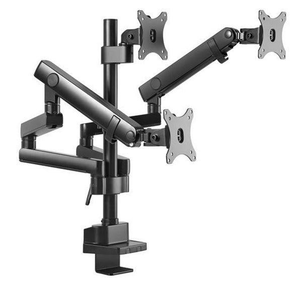 LDT20-C036P - 17"-27" Triple Monitor Spring-Assisted Desk Mount Bracket. Max load 7kg per Arm