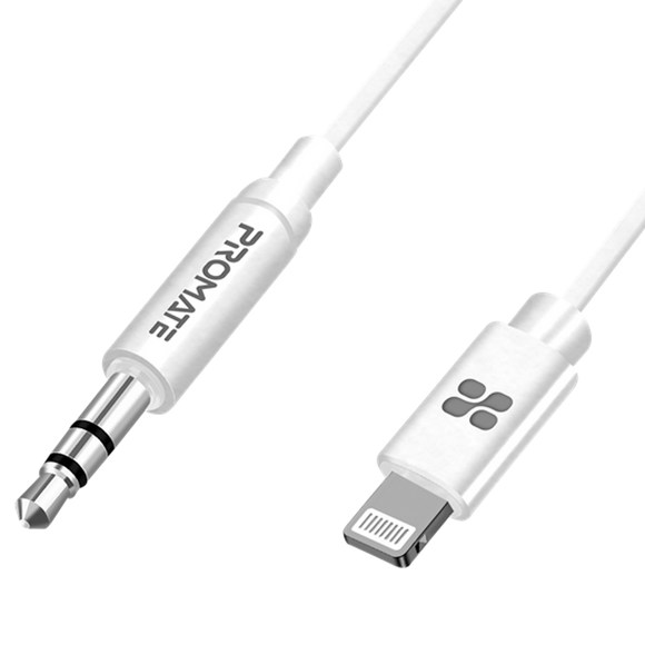 AUDIOLINK-LT1.WH - Promate 1m Apple MFi Certified Lightning to 3.5mm Stereo Audio