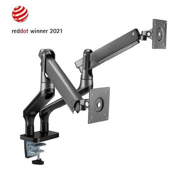 LDT50-C024 - 17''-32'' Premium Aluminium Dual Spring-Assisted Desk Mount Monitor Arm. Supports VESA up to 100x100