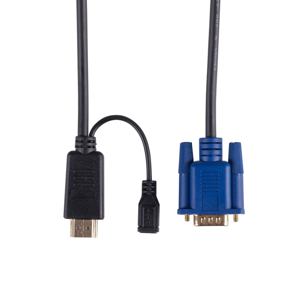 C-HDMIVGA-2M C-HDMIVGA-2M Dynamix 2m HDMI to VGA Cable, Includes Micro USB Female. Optional