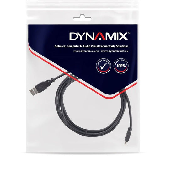 C-U2AMB-2 - Dynamix 2m USB 2.0 Mini-B (5-pin) Male to USB-A Male