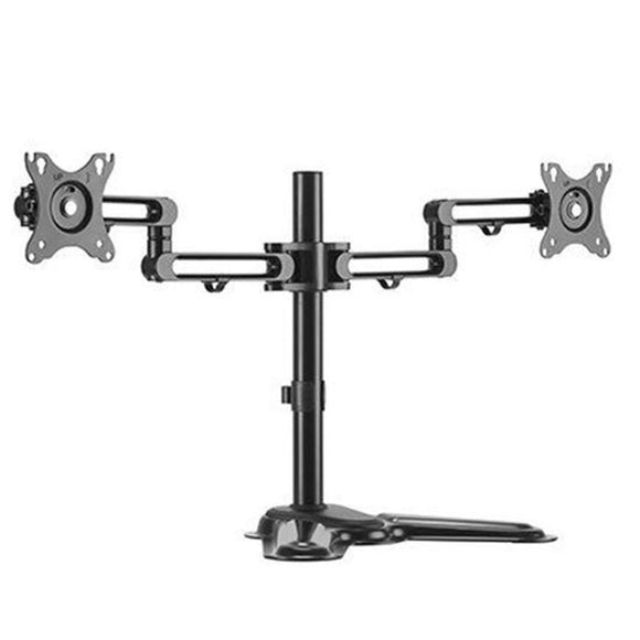 LDT30-T024 - 17''-32'' Dual Screen Articulating Monitor Stand. Free-Tilting Design, Sturdy Steel Base, 360 Rotary VESA Plate