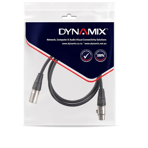 C-XLR3-2 - Dynamix 2m XLR 3-Pin Male to Female Balanced Audio Cable