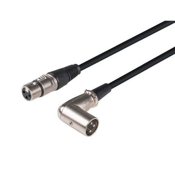 C-XLR3RA-2 - Dynamix 2m XLR 3-Pin Right Angled Male to 3-Pin Female Balanced