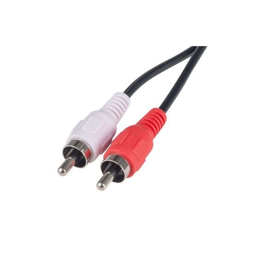 CA-2RCA-15 - Dynamix 15m RCA Audio Cable 2 RCA to 2 RCA Plugs, Coloured Red &