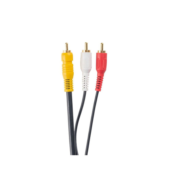 CA-3RCAV-15 - Dynamix 15m RCA Audio Video Cable, 3 to 3 RCA Plugs. Yellow RG59