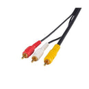 CA-3RCAV-15 - Dynamix 15m RCA Audio Video Cable, 3 to 3 RCA Plugs. Yellow RG59