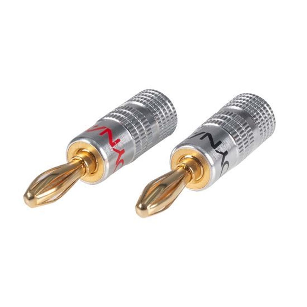 CA-BPLUGV2 - Dynamix Banana Plugs Gold Plated with Alloy Jacket, Max 14AWG Cable