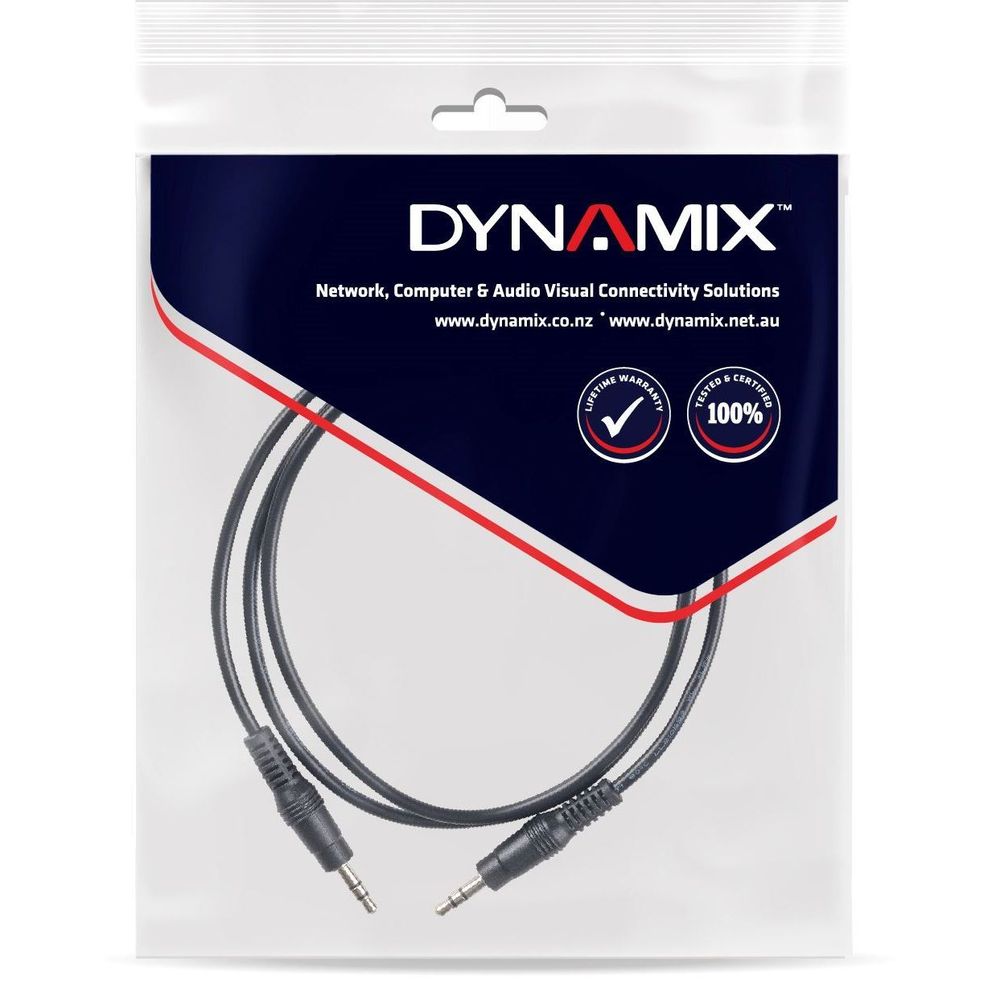 CA-ST-MM1 - Dynamix 1M Stereo 3.5mm Plug Male to Male Cable