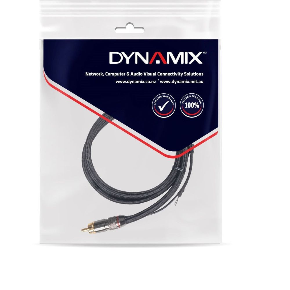 CA-SUBG-TQ - Dynamix 0.75m Coaxial Subwoofer Cable RCA Male to Male with