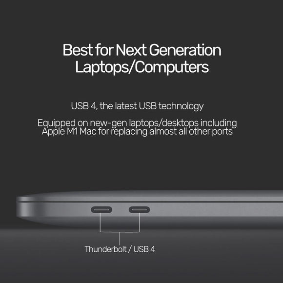 C14100BK-0.8M - Unitek 0.8m USB-C to USB-C 4.0 Cable. Supports up to 40Gbps