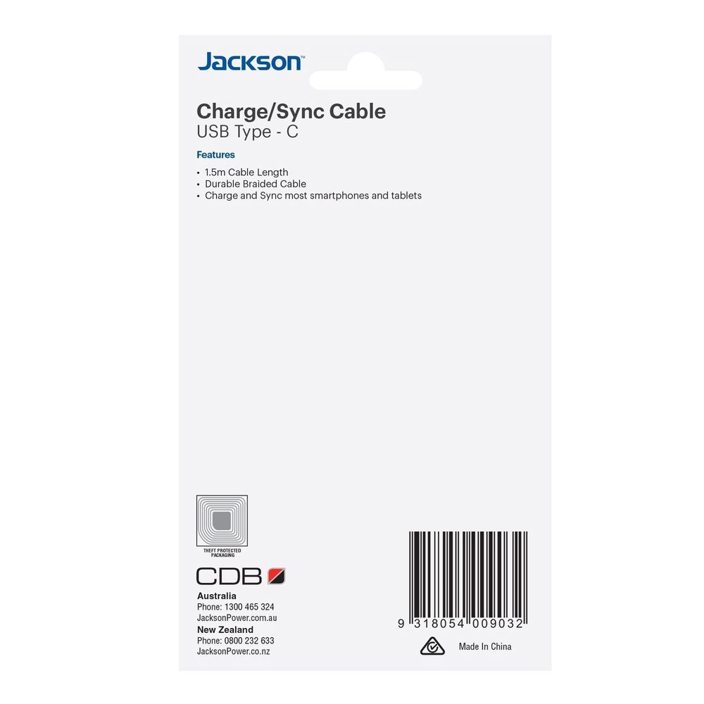 AV1117 JACKSON 1.5m USB-A to USB-C Sync & Charge Cable.