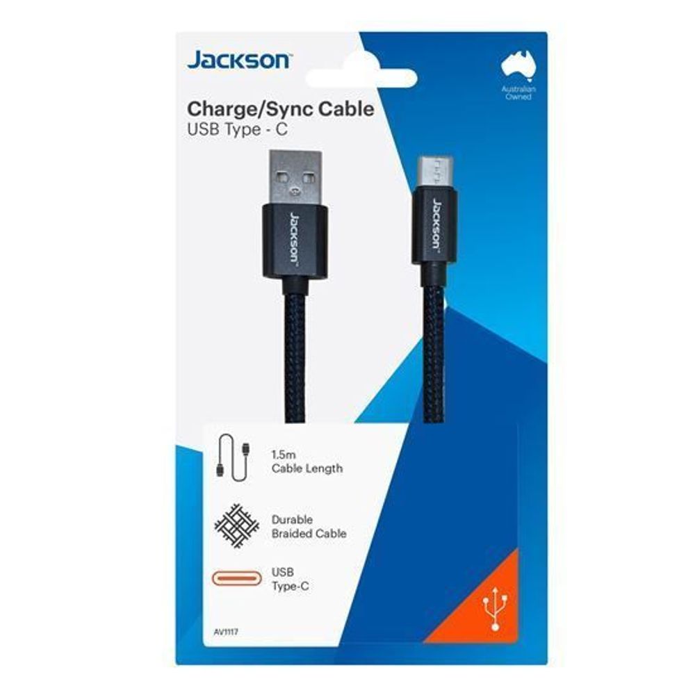 AV1117 JACKSON 1.5m USB-A to USB-C Sync & Charge Cable.