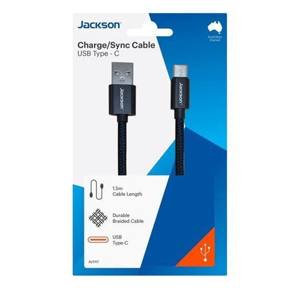 AV1117 JACKSON 1.5m USB-A to USB-C Sync & Charge Cable.