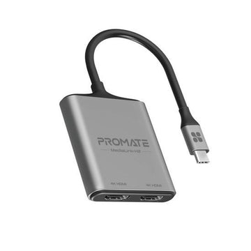 MEDIALINK-H2 - Promate 4K USB-C Connector to Dual HDMI Adapter.