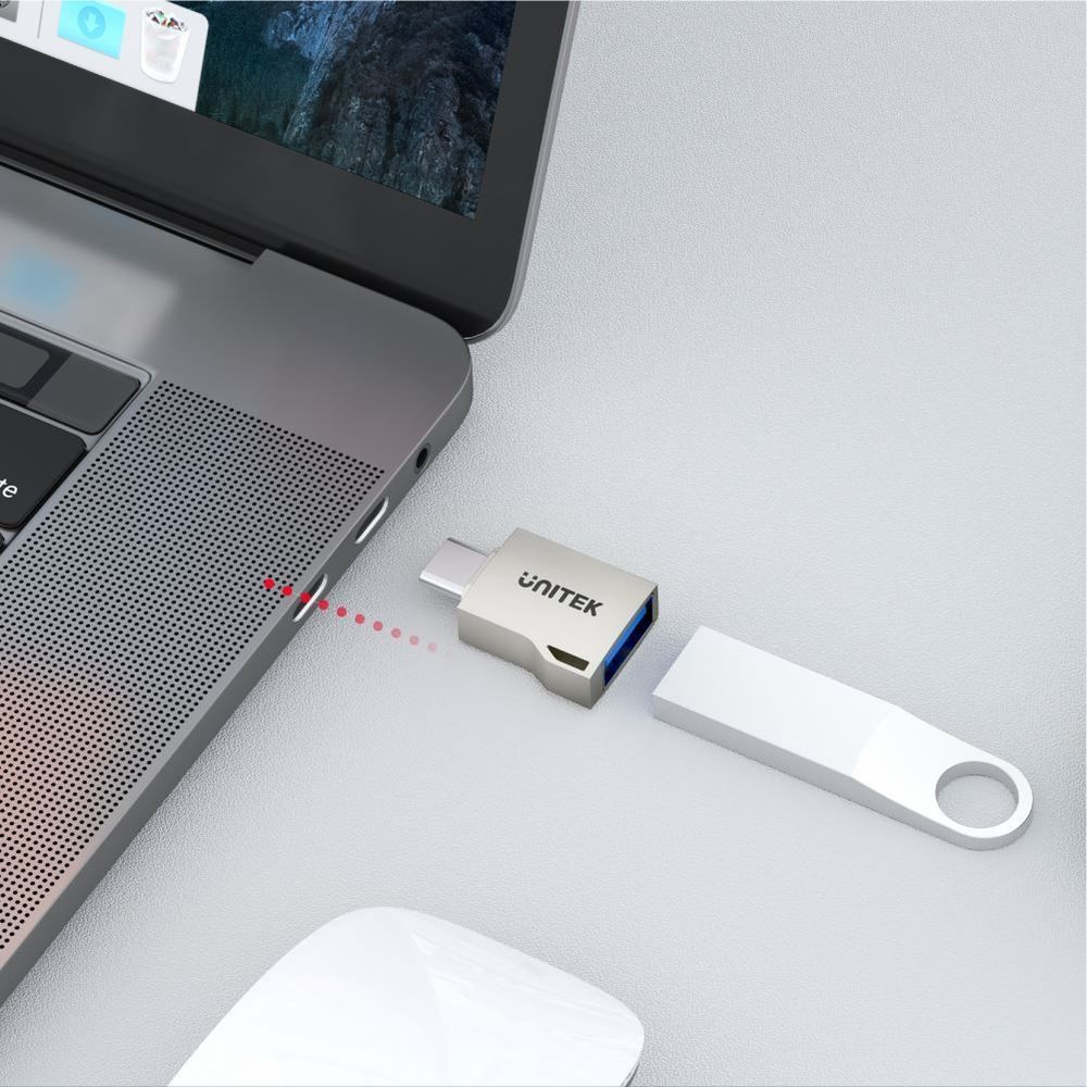 A1025GNI - Unitek USB-C Male to USB-A Female Ultra-Tiny Adaptor with Easy