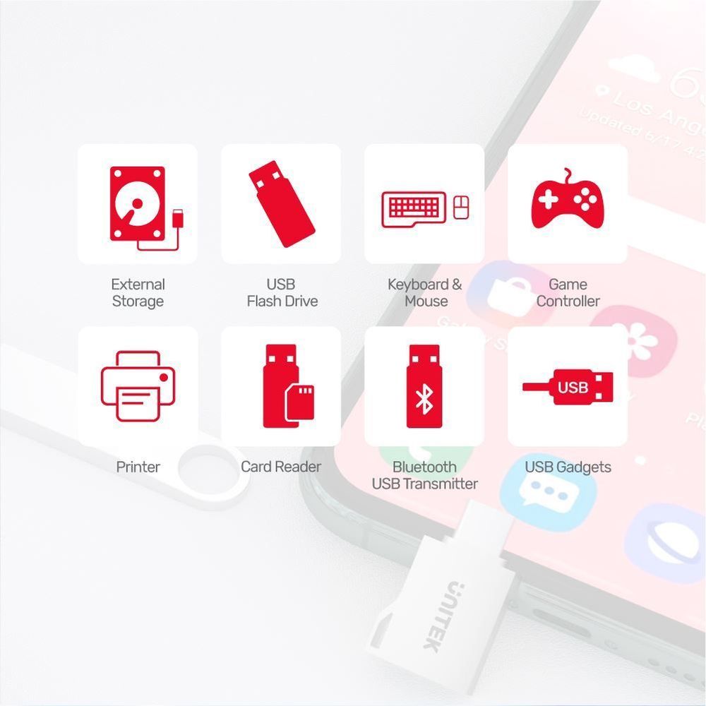 A1025GNI - Unitek USB-C Male to USB-A Female Ultra-Tiny Adaptor with Easy