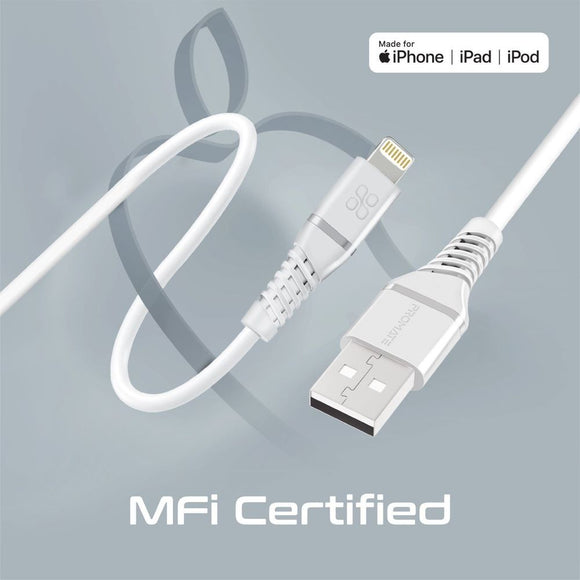 POWERLINECI120WH - Promate 1.2m MFI Certified USB-C to Lightning Data & Charge Cable.