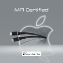 POWERLINECI120BK - Promate 1.2m MFI Certified USB-C to Lightning Data & Charge Cable.